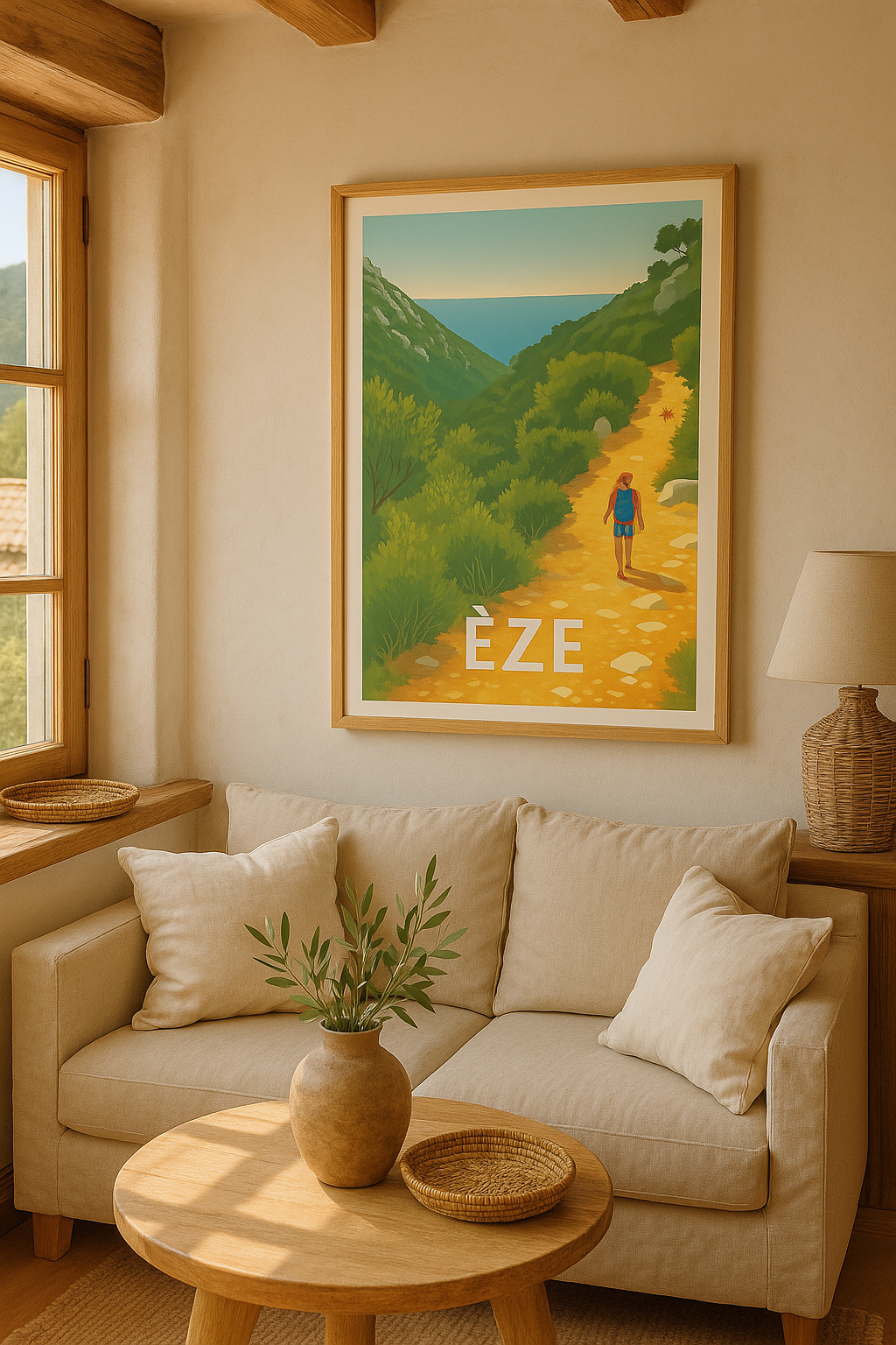Affiche Èze — Randonnée au cœur de la nature méditerranéenne · poster d'art de Èze
