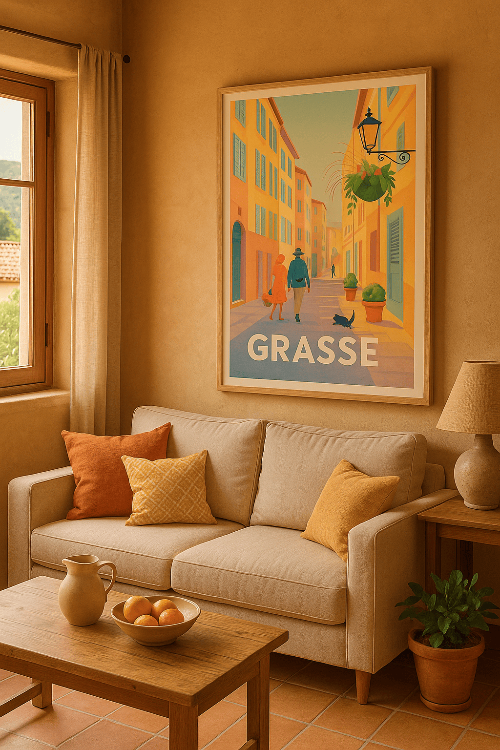 Alpes-Maritimes France Affiche de Grasse - Flâneries en douceur au cœur de la ville