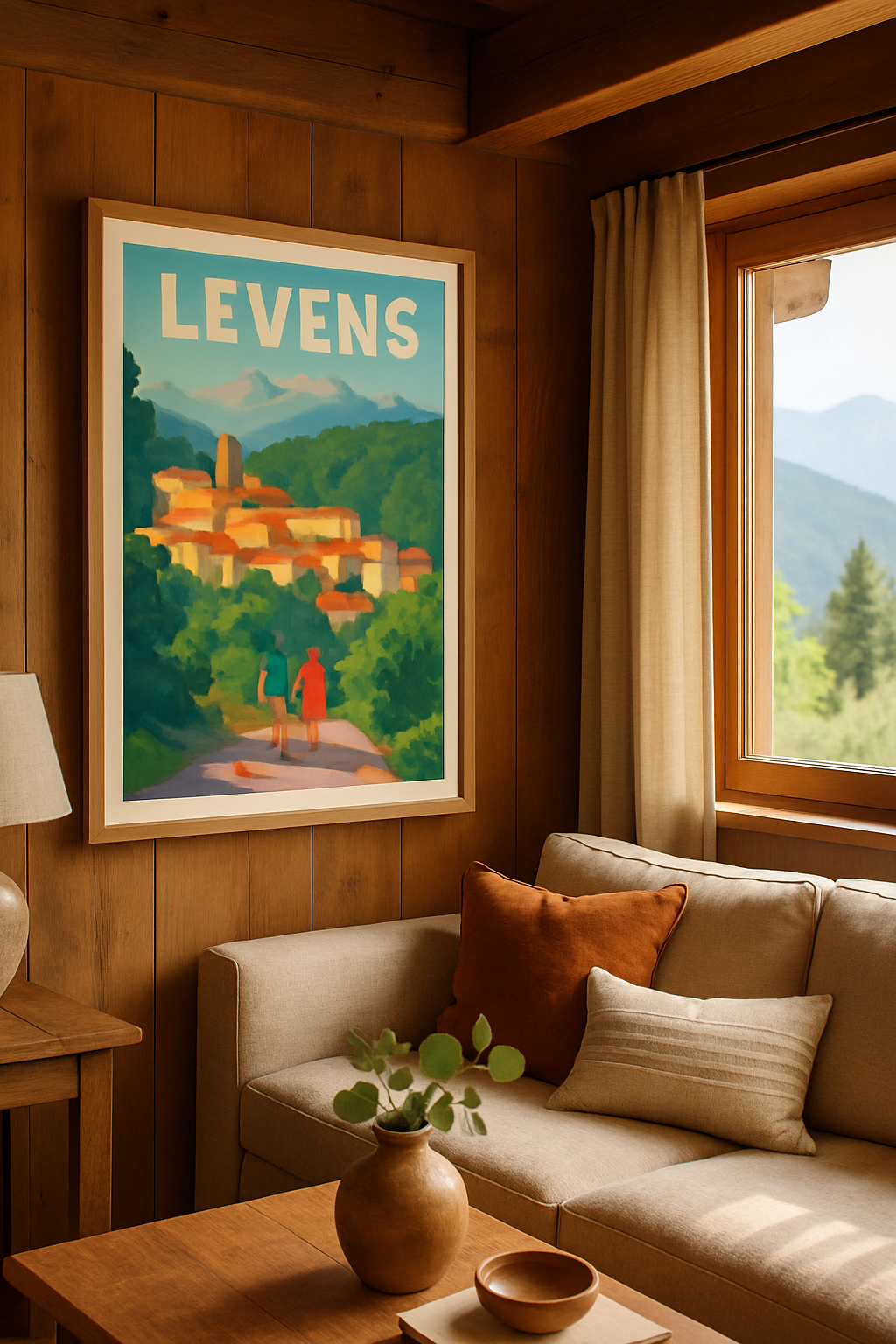 Affiche Levens — Une escapade romantique au cœur des montagnes · poster d'art de Levens