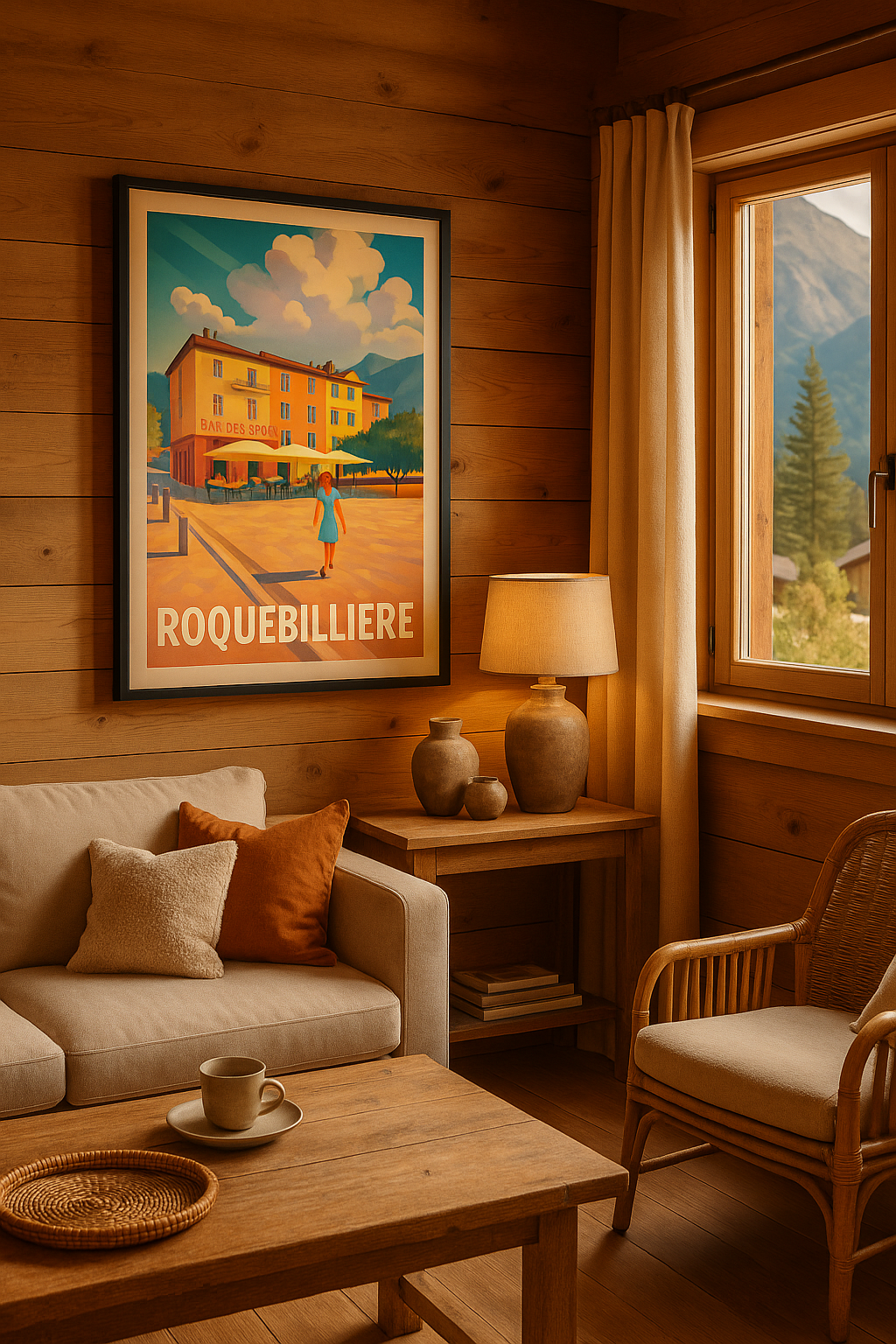 Affiche Roquebillière — Douceur et charme provençal · poster d'art de Roquebillière