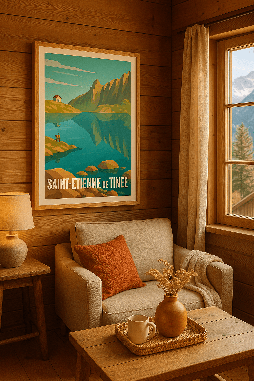 Alpes-Maritimes France Affiche de Saint-Étienne-de-Tinée - Évasion et sérénité en montagne