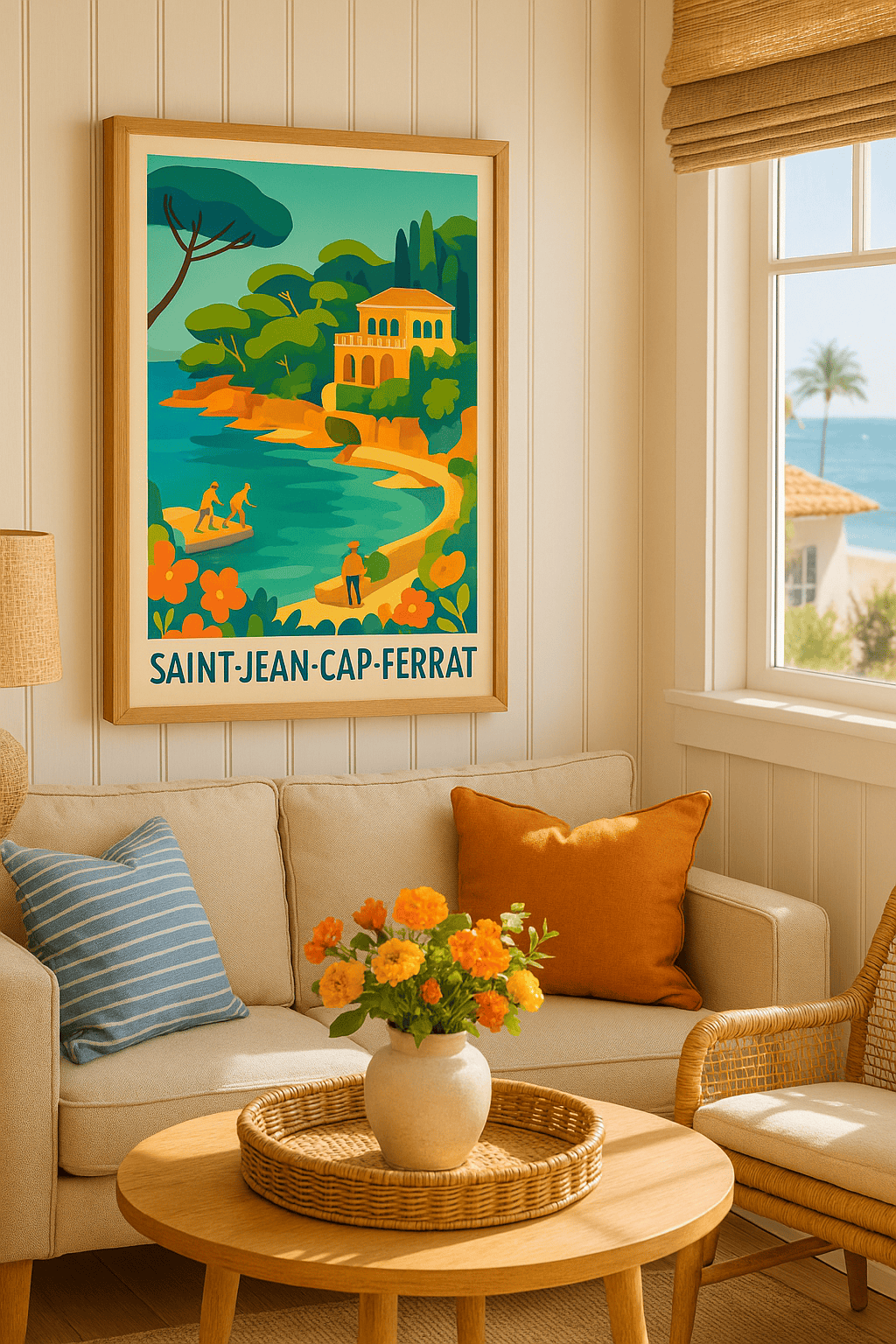 Affiche Saint-Jean-Cap-Ferrat — Évasion en bord de mer · poster d'art de Saint-Jean-Cap-Ferrat