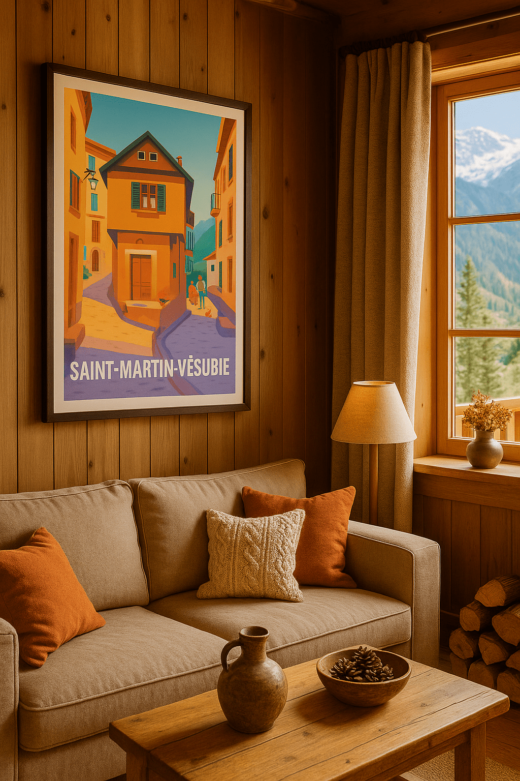 Affiche Saint-Martin-Vésubie — Charme et lumière des ruelles alpines · poster d'art de Saint-Martin-Vésubie