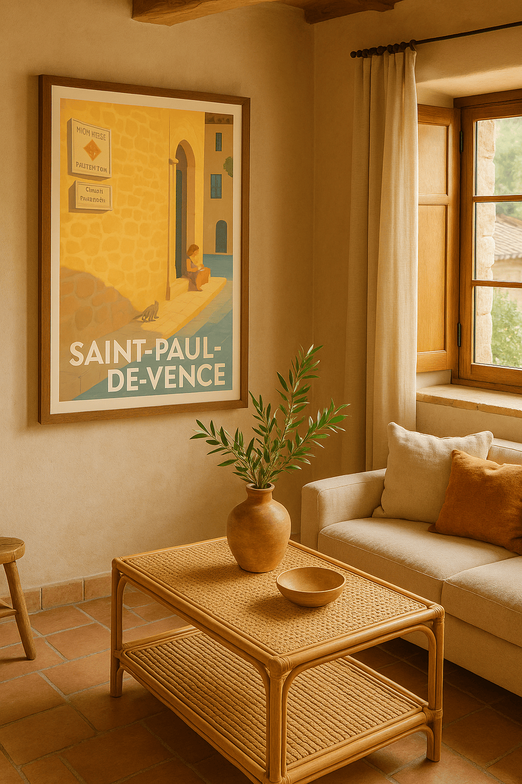 Affiche Saint-Paul-de-Vence — Charme et lumière provençale · poster d'art de Saint-Paul-de-Vence