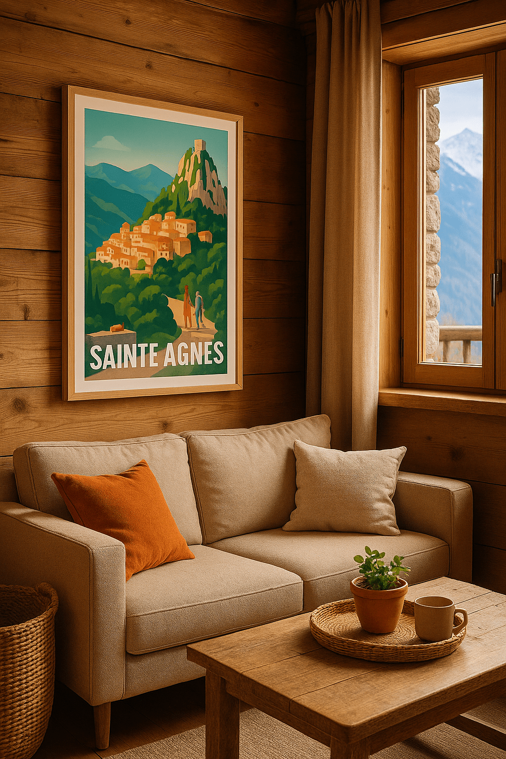 Alpes-Maritimes France Affiche de Sainte-Agnès - L'escapade pittoresque en pleine nature