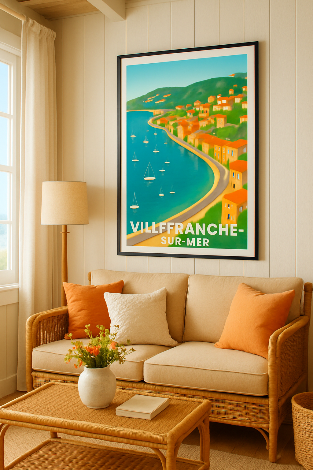 Alpes-Maritimes France Affiche de Villefranche-sur-Mer - Charme azur et douceur méditerranéenne