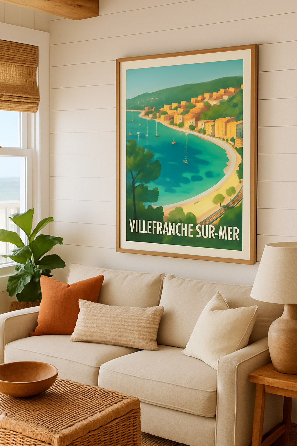 Affiche Villefranche-sur-Mer — Évasion azur et charme méditerranéen · poster d'art de Villefranche-sur-Mer