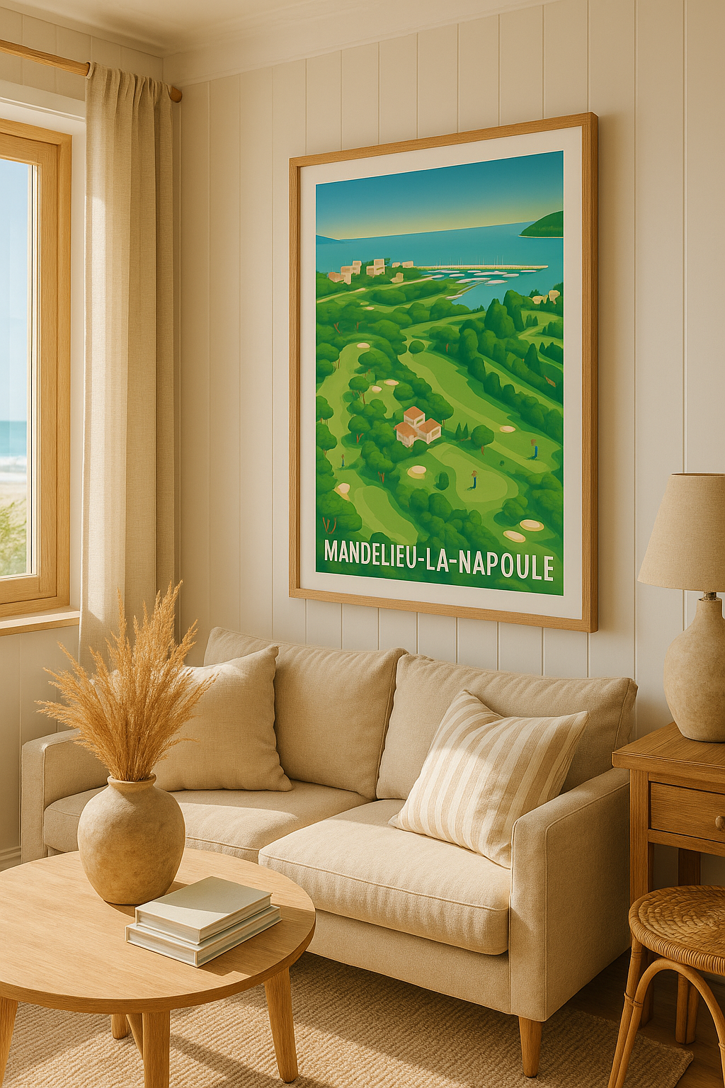 Alpes-Maritimes France Affiche Mandelieu-la-Napoule - L'élégance verdoyante sur la Côte d'Azur