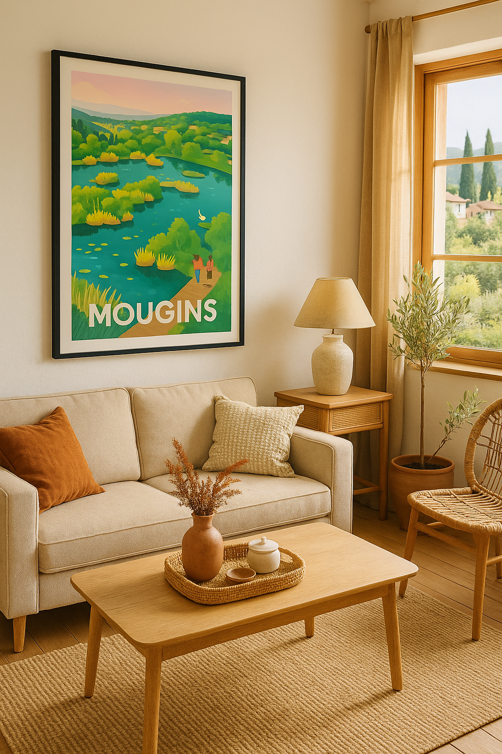 Alpes-Maritimes France Affiche Mougins - L'Évasion Nature au Cœur de la Provence