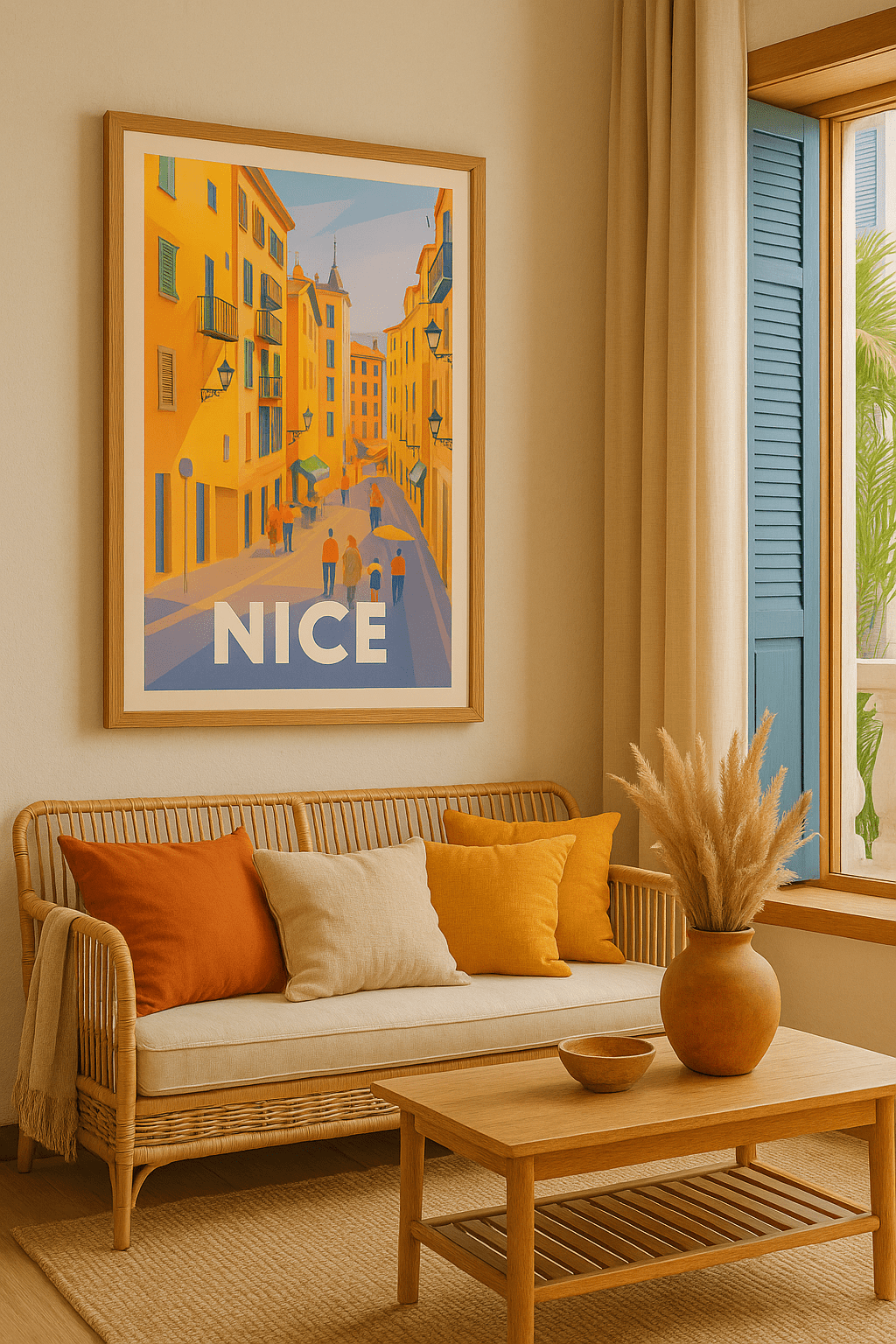 Affiche Nice - Promenade au cœur du Vieux-Nice ensoleillé - Afich
