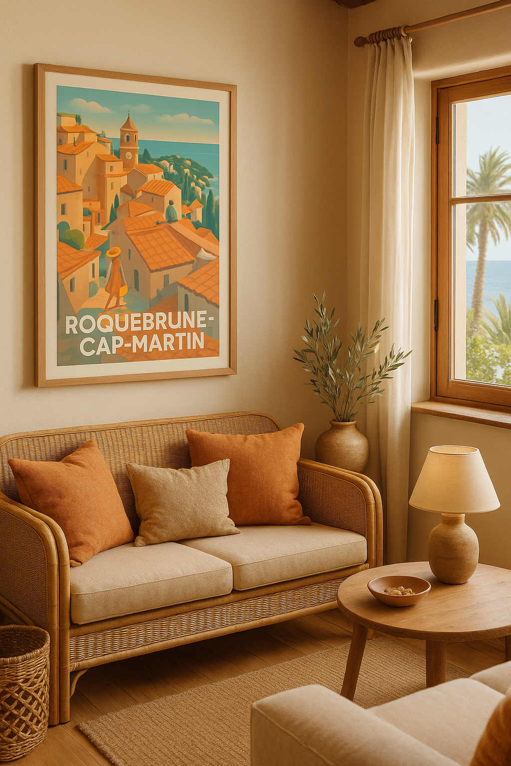 Alpes-Maritimes France Affiche Roquebrune-Cap-Martin - Charme et lumière méditerranéenne