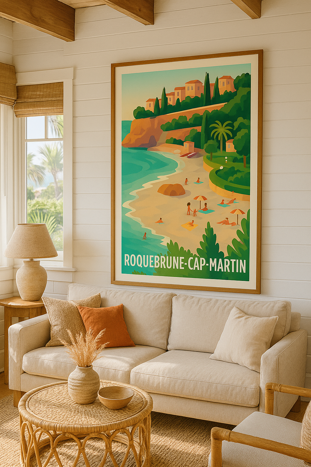 Alpes-Maritimes France Affiche Roquebrune-Cap-Martin - Évasion azur sur la Côte d'Azur