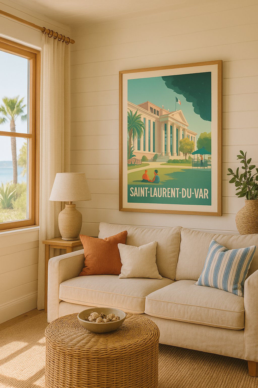 Affiche Saint-Laurent-du-Var — Charme et douceur sur la Côte d'Azur · poster d'art de Saint-Laurent-du-Var