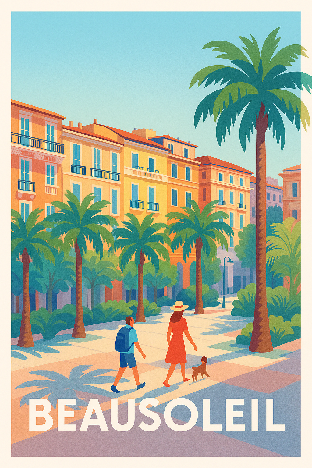 Alpes-Maritimes France Pas de Cadre / 20 × 30cm Affiche de Beausoleil - Évasion ensoleillée sur la Côte d'Azur