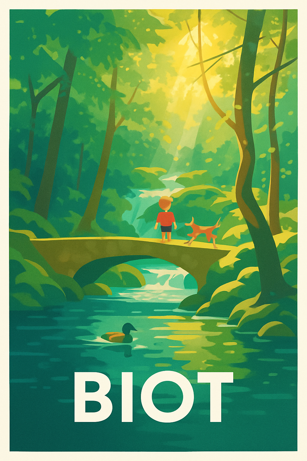 Alpes-Maritimes France Pas de Cadre / 20 × 30cm Affiche de Biot - Échappée nature en douceur