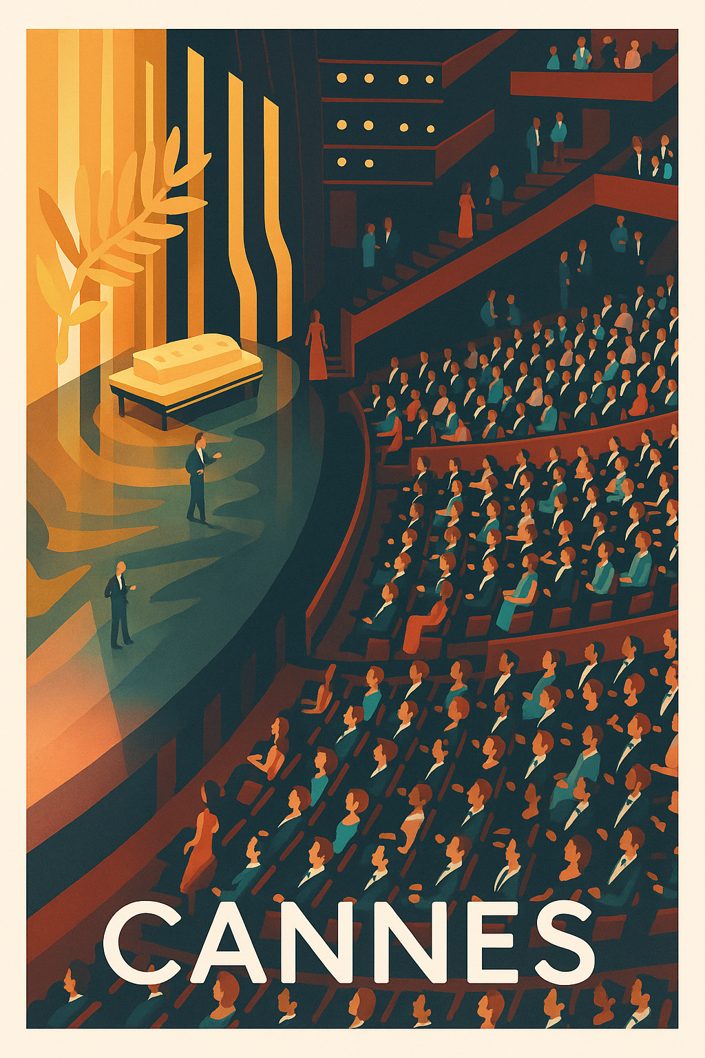 Alpes-Maritimes France Pas de Cadre / 20 × 30cm Affiche de Cannes - L'élégance du Festival sur scène