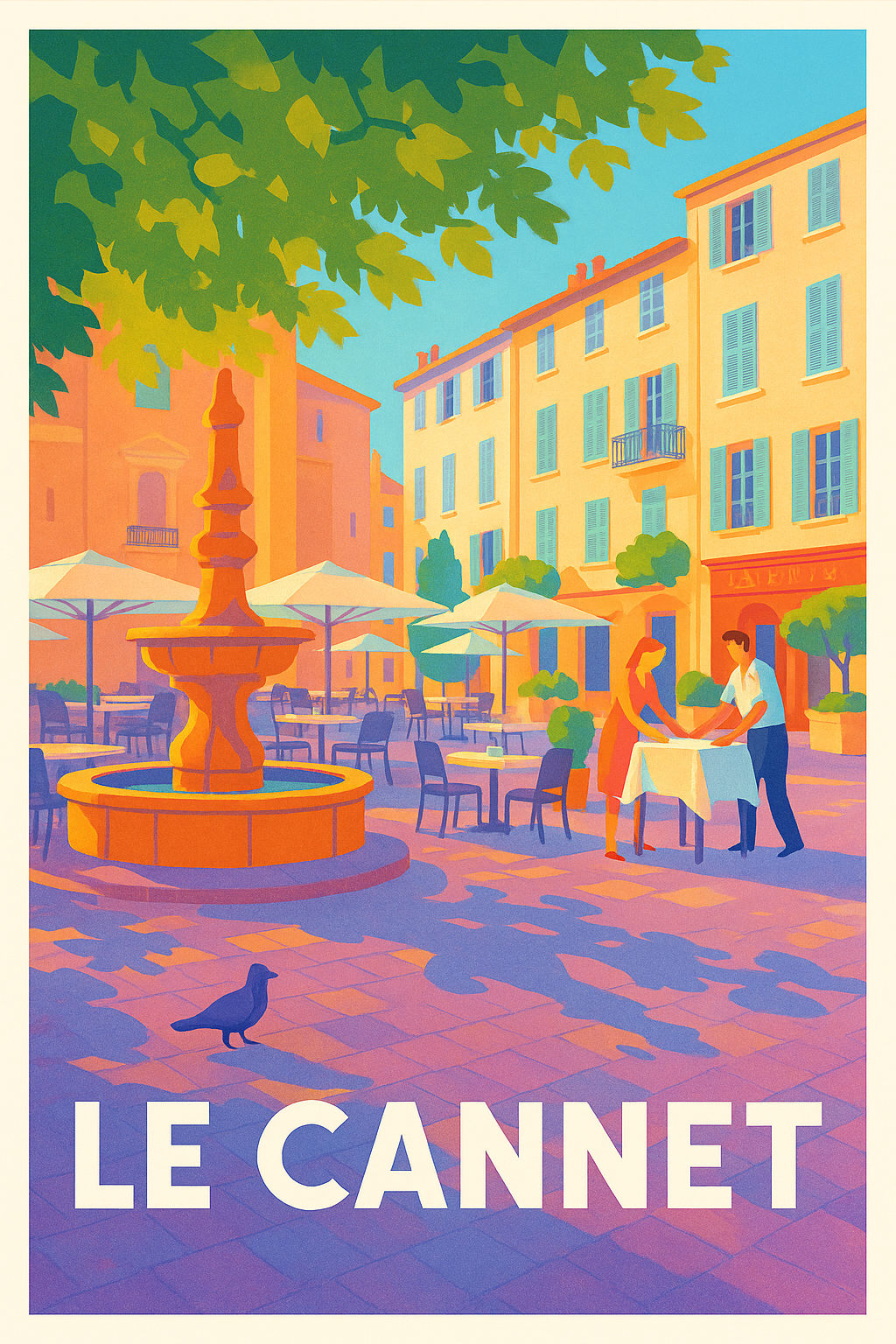 Alpes-Maritimes France Pas de Cadre / 20 × 30cm Affiche de Le Cannet - Charme et convivialité au cœur de la Provence