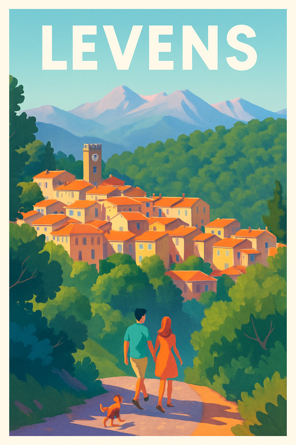 Affiche Levens — Une escapade romantique au cœur des montagnes · poster d'art de Levens