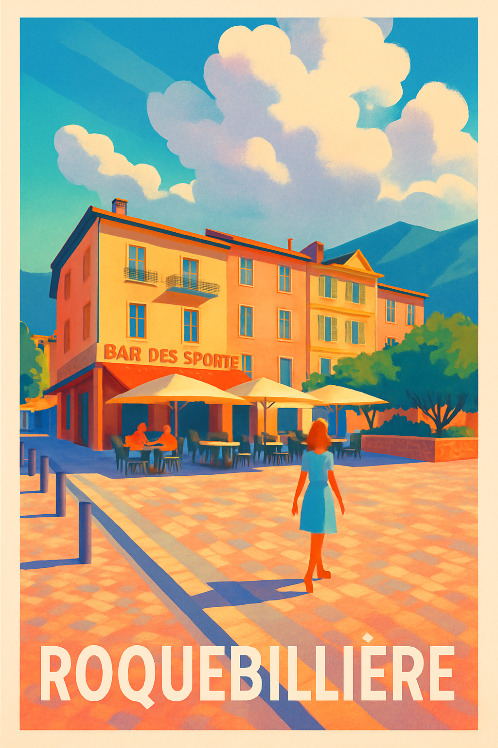 Alpes-Maritimes France Pas de Cadre / 20 × 30cm Affiche de Roquebillière - Douceur et charme provençal