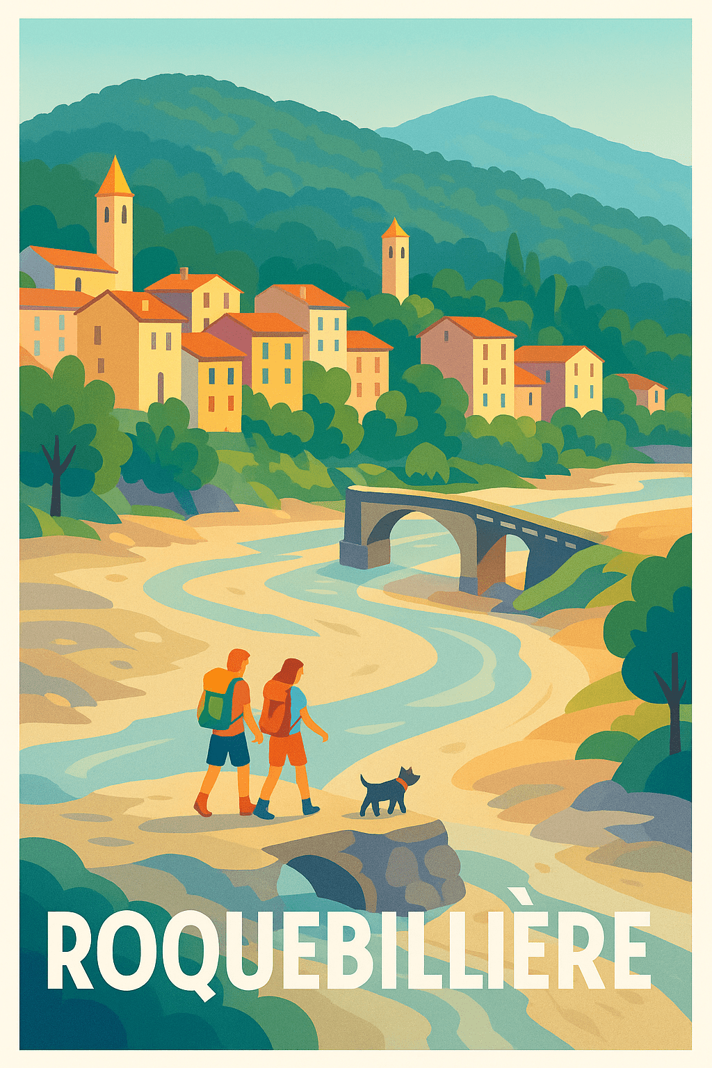 Alpes-Maritimes France Pas de Cadre / 20 × 30cm Affiche de Roquebillière - L'évasion nature entre montagne et village