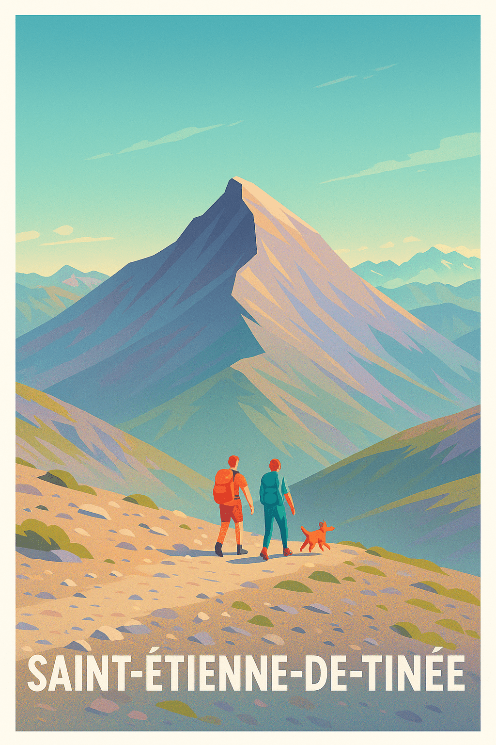 Affiche Saint-Étienne-de-Tinée — L'appel des montagnes majestueuses · poster d'art de Saint-Étienne-de-Tinée