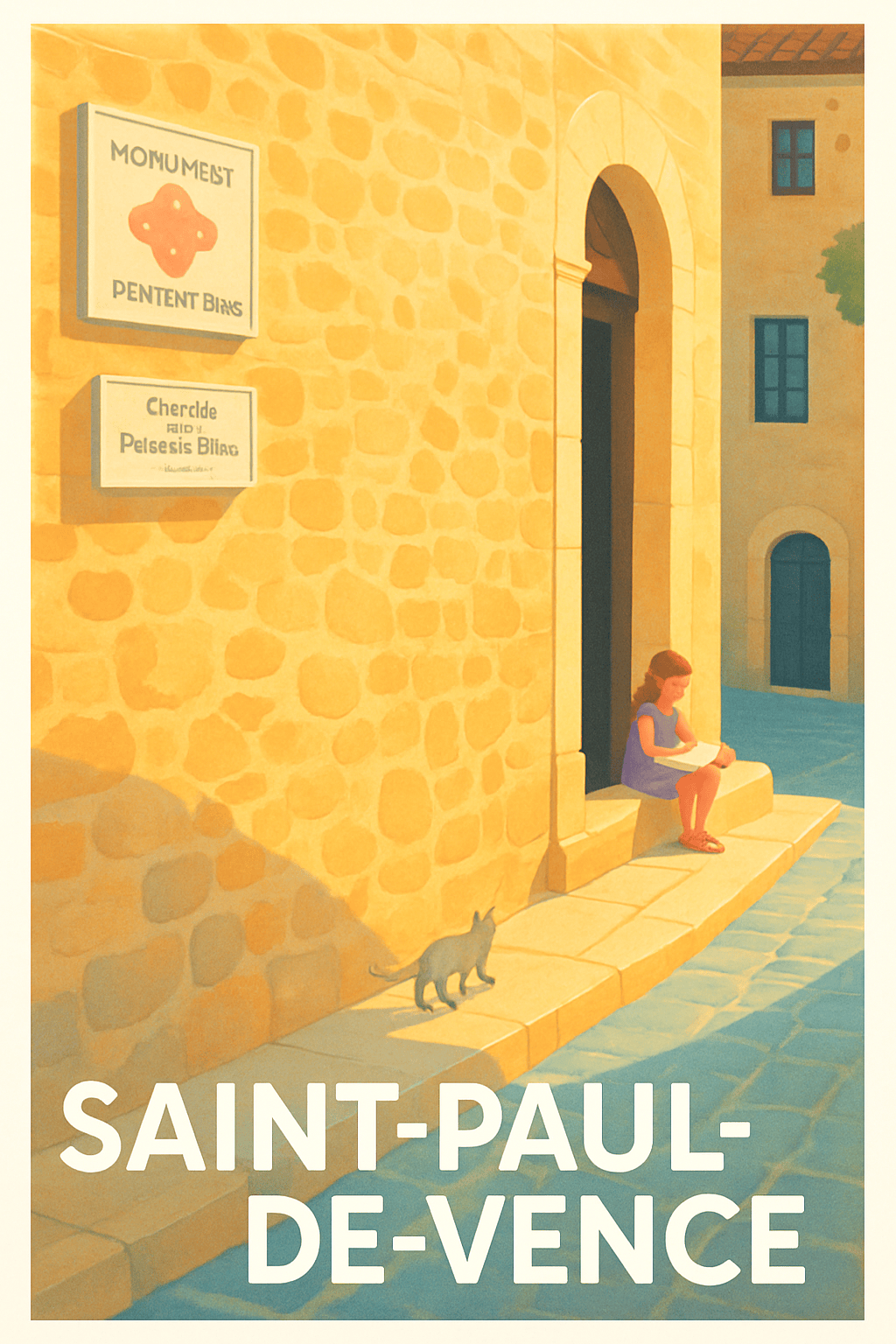 Alpes-Maritimes France Pas de Cadre / 20 × 30cm Affiche de Saint-Paul-de-Vence - Charme et lumière provençale