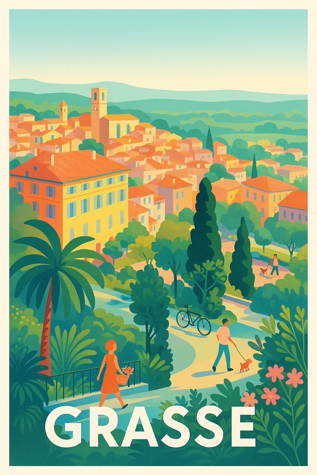 Alpes-Maritimes France Pas de Cadre / 20 × 30cm Affiche Grasse - Charme et sérénité en Provence