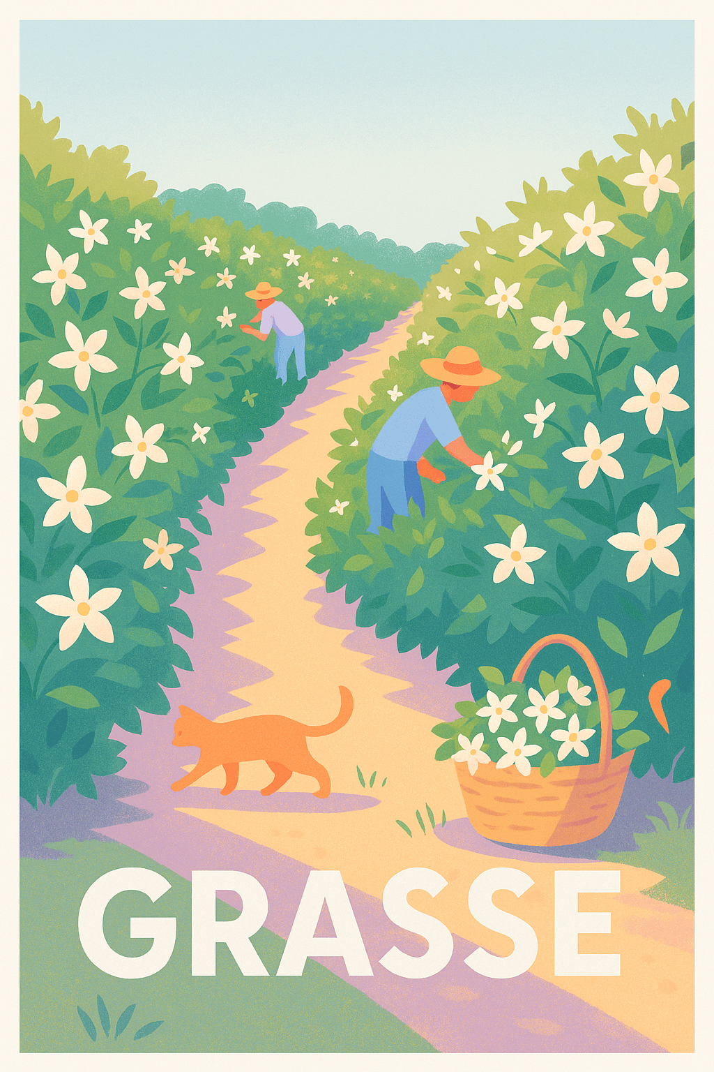 Alpes-Maritimes France Pas de Cadre / 20 × 30cm Affiche Grasse - L'art de la fleur et du parfum