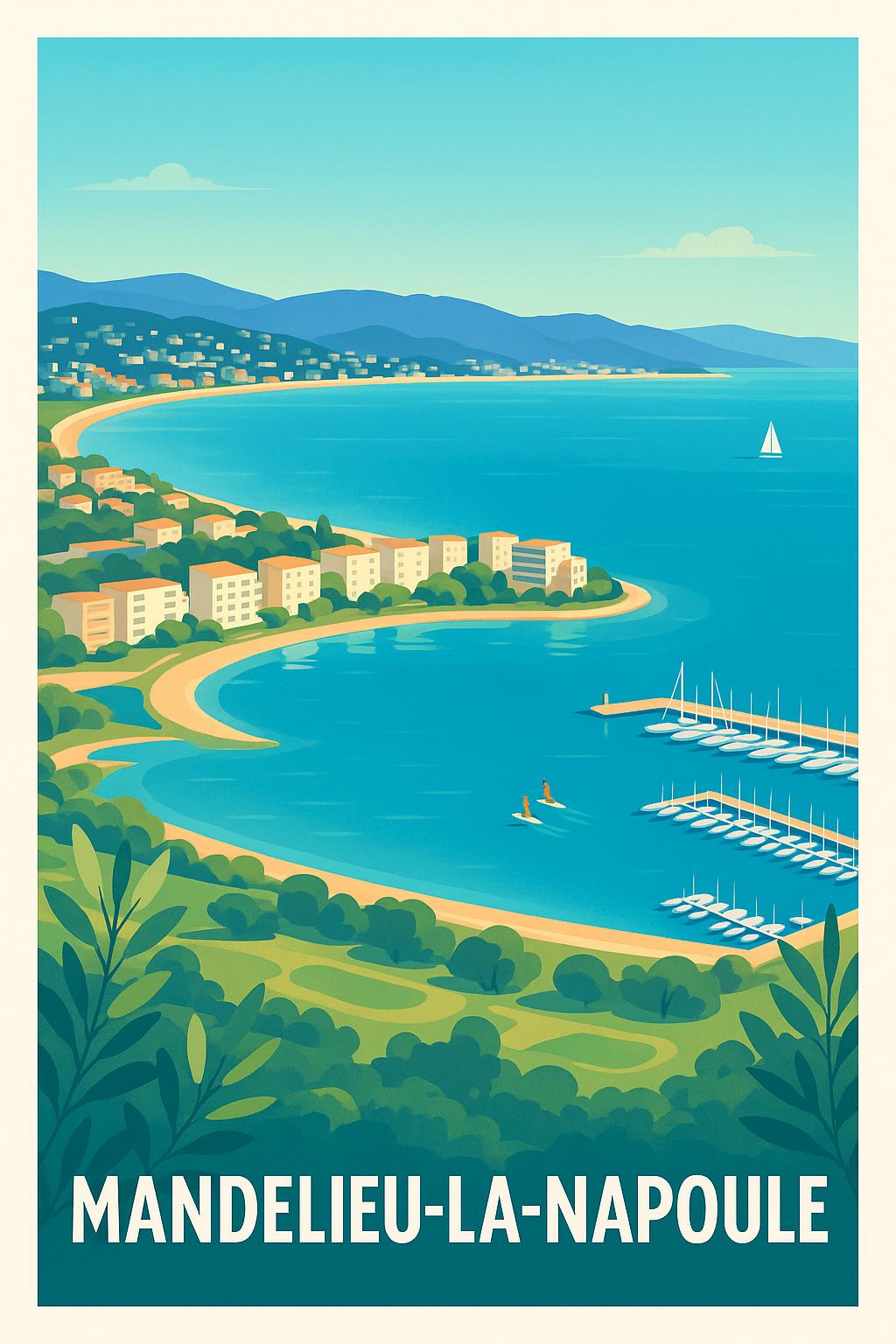 Alpes-Maritimes France Pas de Cadre / 20 × 30cm Affiche Mandelieu-La-Napoule - Évasion azur sur la Côte d'Azur
