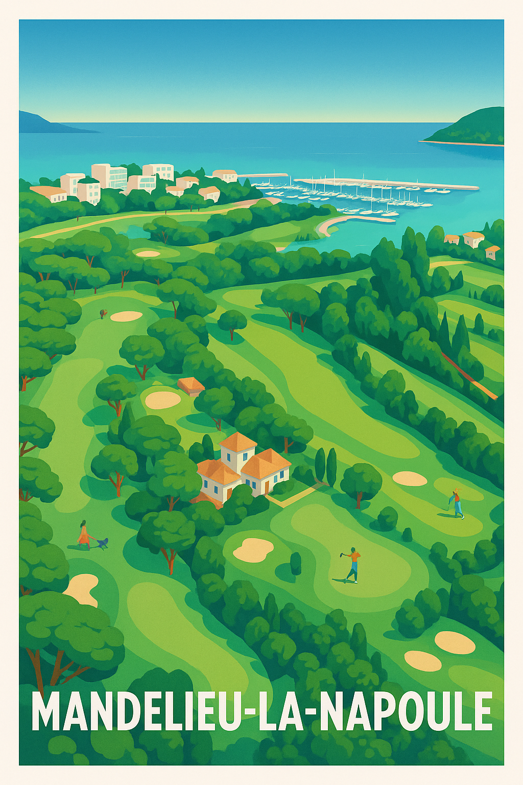 Alpes-Maritimes France Pas de Cadre / 20 × 30cm Affiche Mandelieu-la-Napoule - L'élégance verdoyante sur la Côte d'Azur