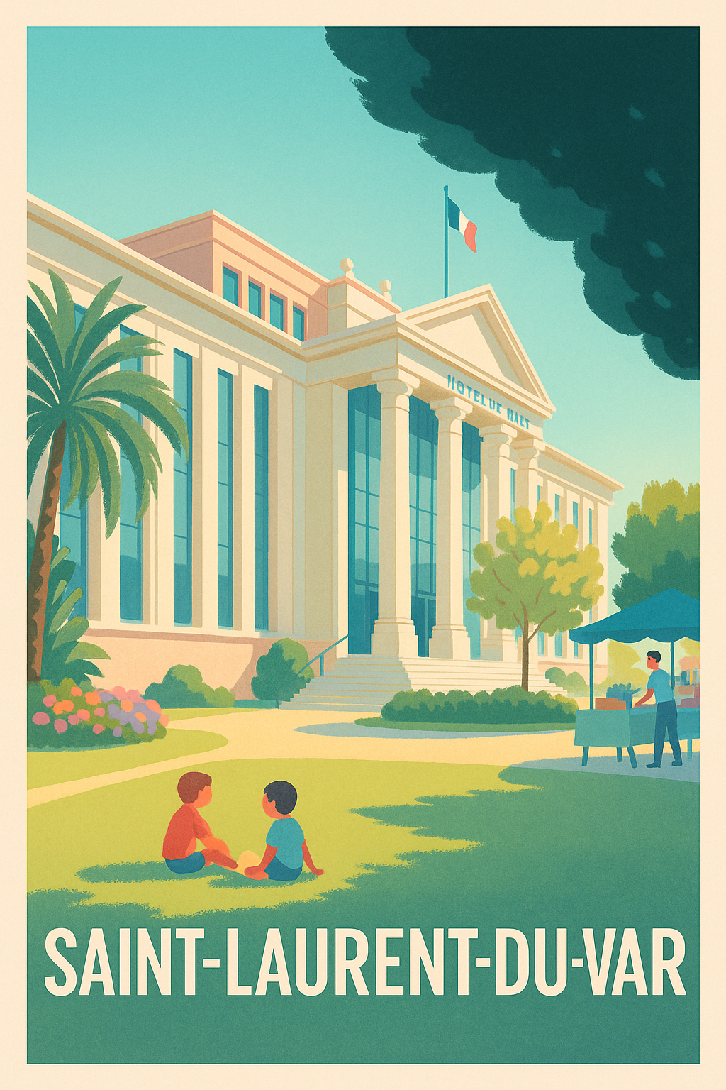 Affiche Saint-Laurent-du-Var — Charme et douceur sur la Côte d'Azur · poster d'art de Saint-Laurent-du-Var