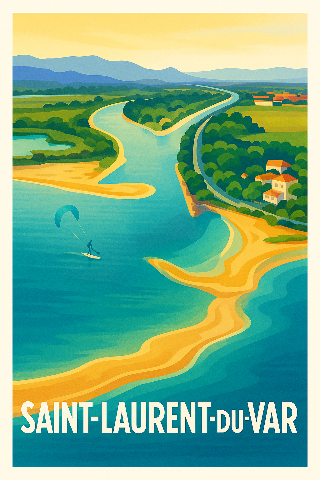 Alpes-Maritimes France Pas de Cadre / 20 × 30cm Affiche Saint-Laurent-du-Var - Évasion entre mer et nature