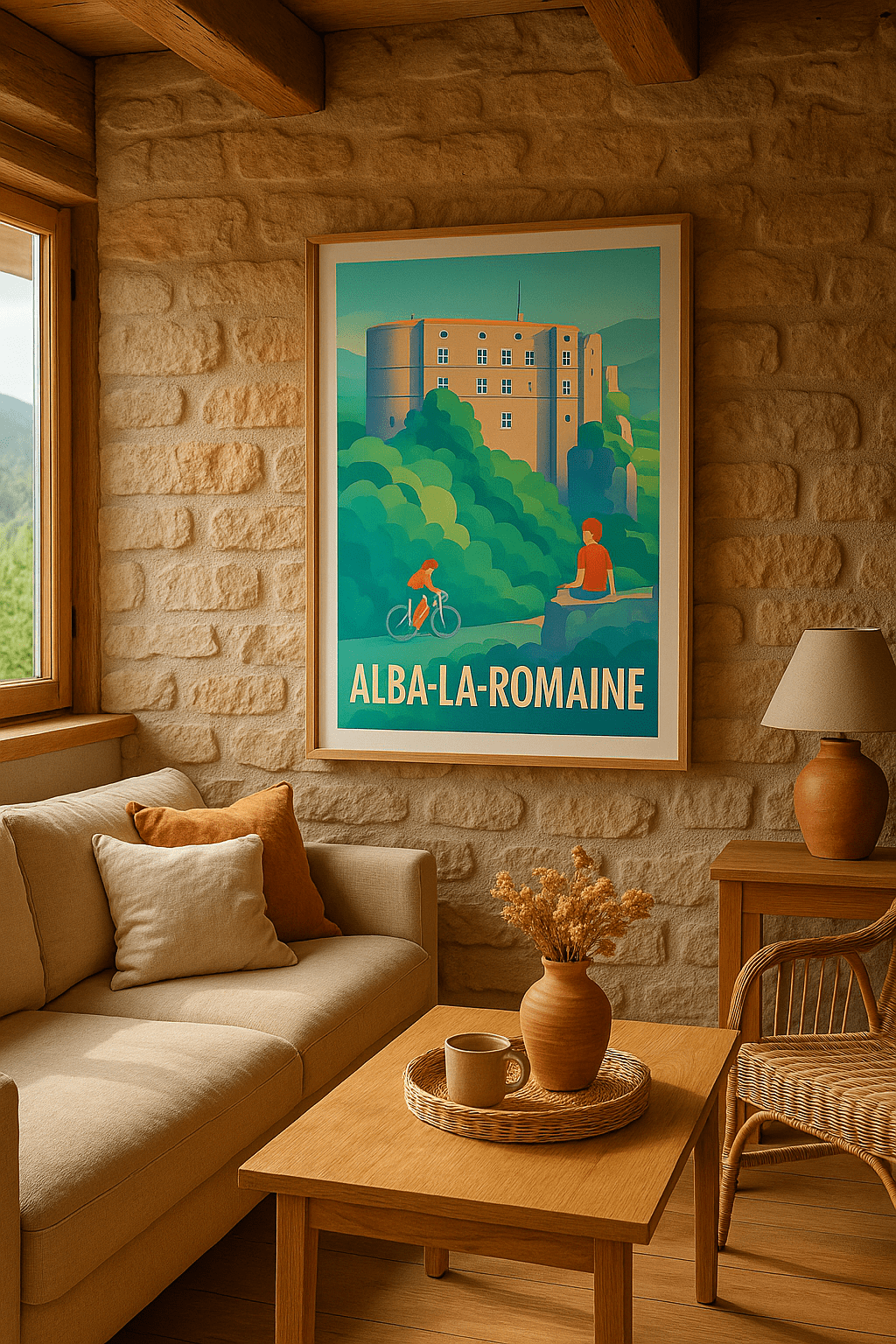 Affiche Alba-la-Romaine — Charme et sérénité médiévale · poster d'art de Alba-la-Romaine