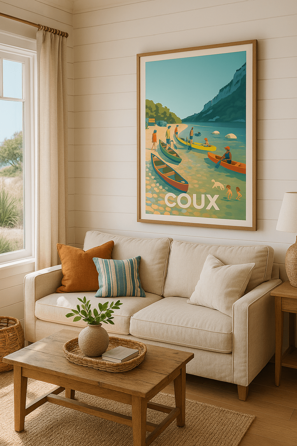 Affiche Coux — Escapade rive sauvage et sportive · poster d'art de Coux