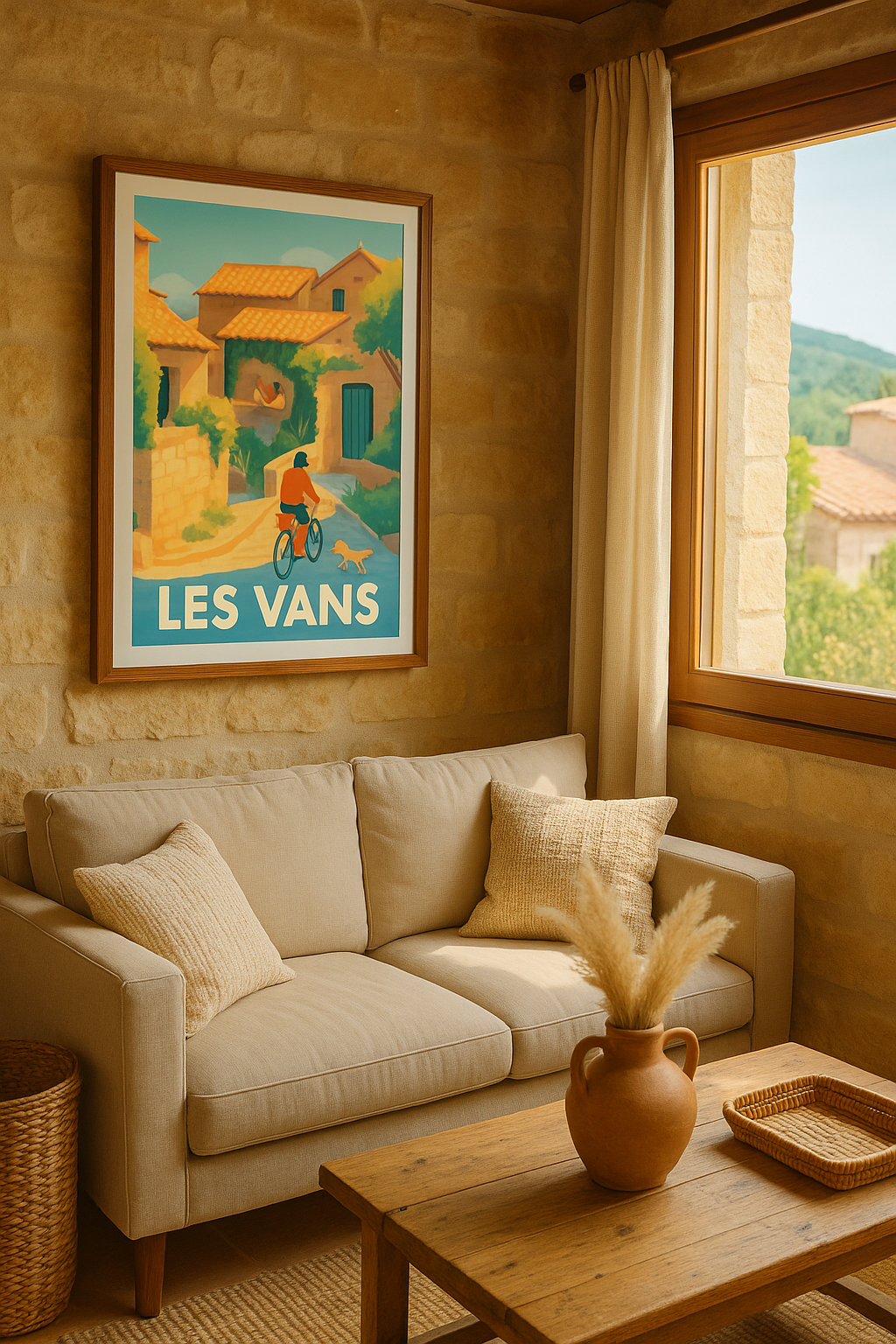Ardèche France Affiche de Les Vans - Promenade en douceur au cœur du village