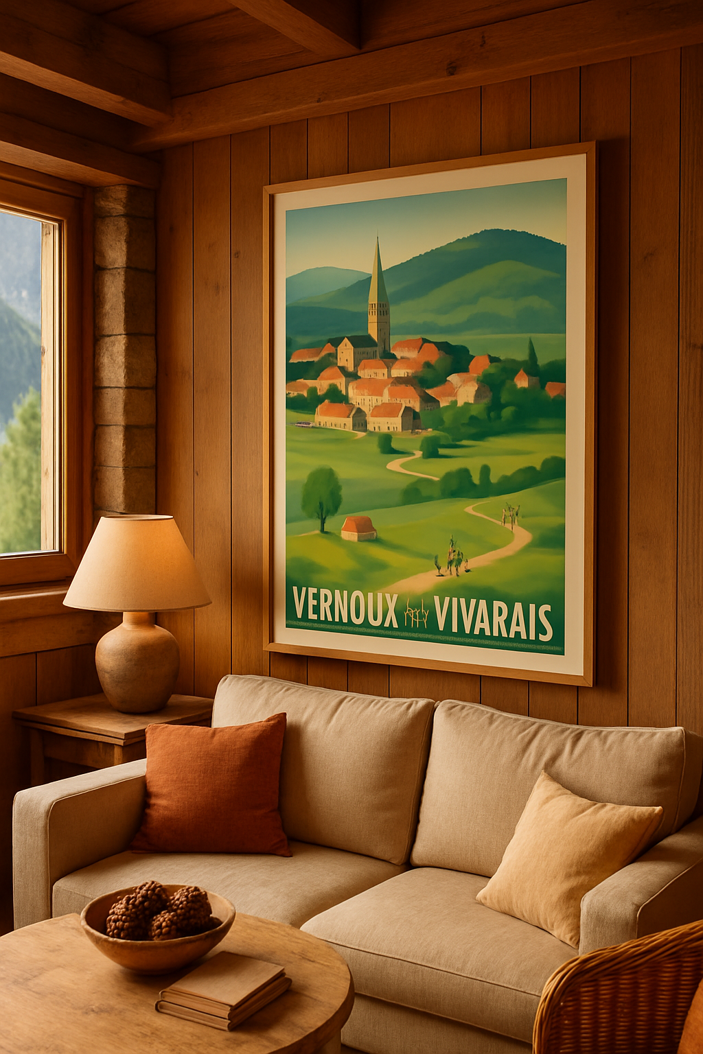 Ardèche France Affiche de Vernoux-en-Vivarais - L'évasion bucolique au cœur de l'Ardèche