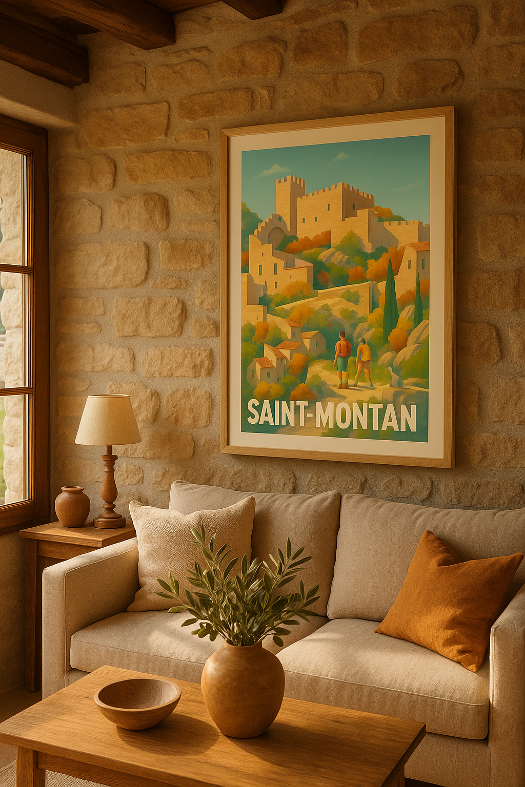 Affiche Saint-Montan — Escapade picturale au cœur du Vivarais · poster d'art de Saint-Montan
