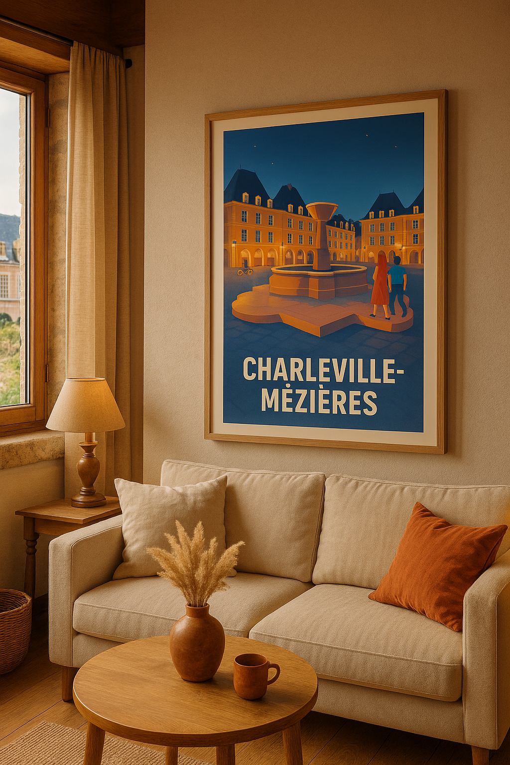 Ardennes France Affiche de Charleville-Mézières - Charme et sérénité au cœur de la place Ducale