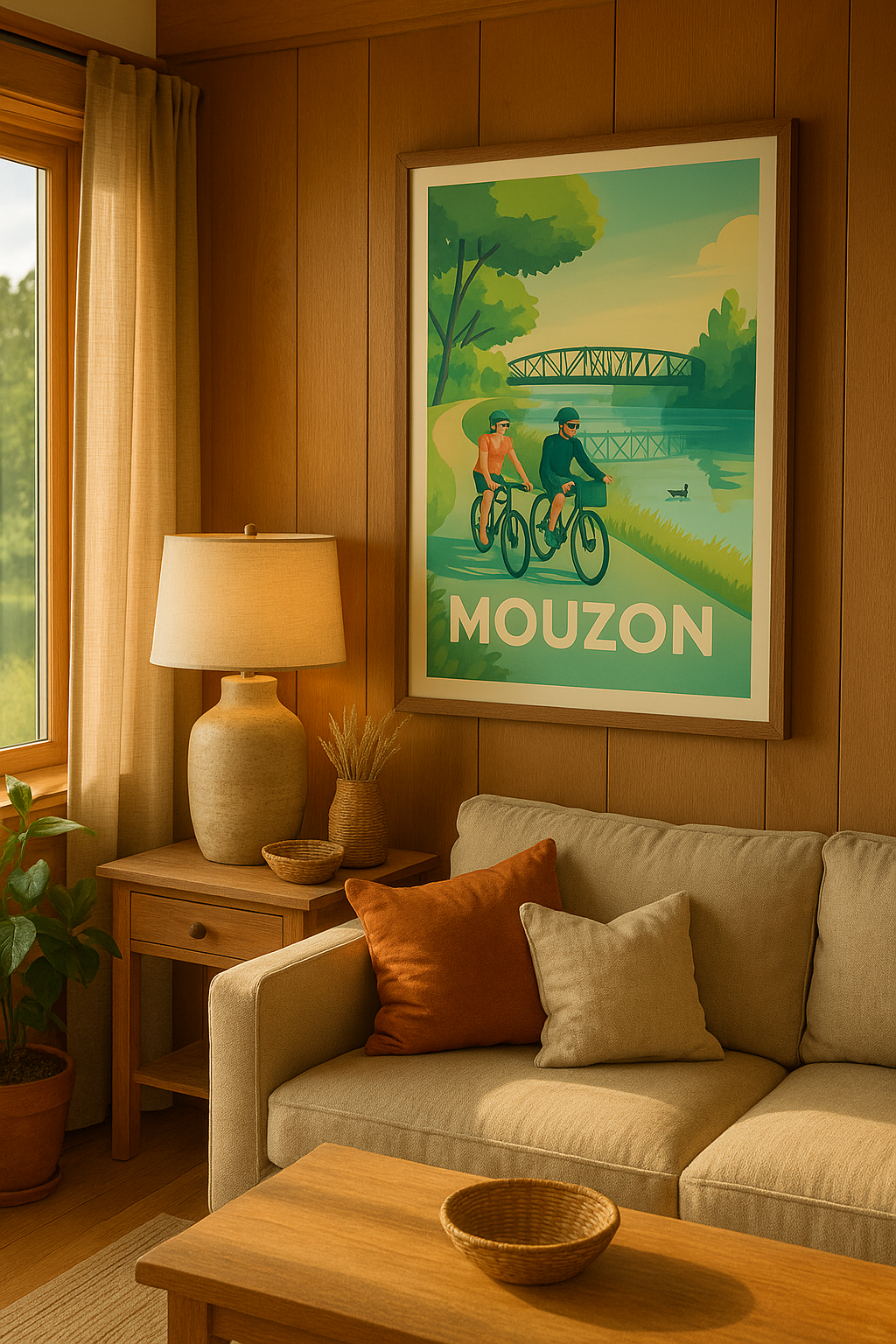 Ardennes France Affiche de Mouzon - Balade tranquille au fil de l'eau