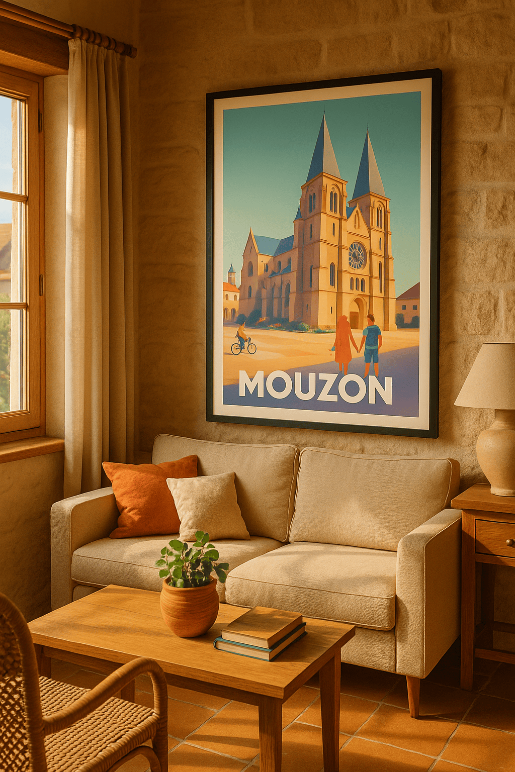 Ardennes France Affiche de Mouzon - Charme historique et romantisme au cœur de la ville
