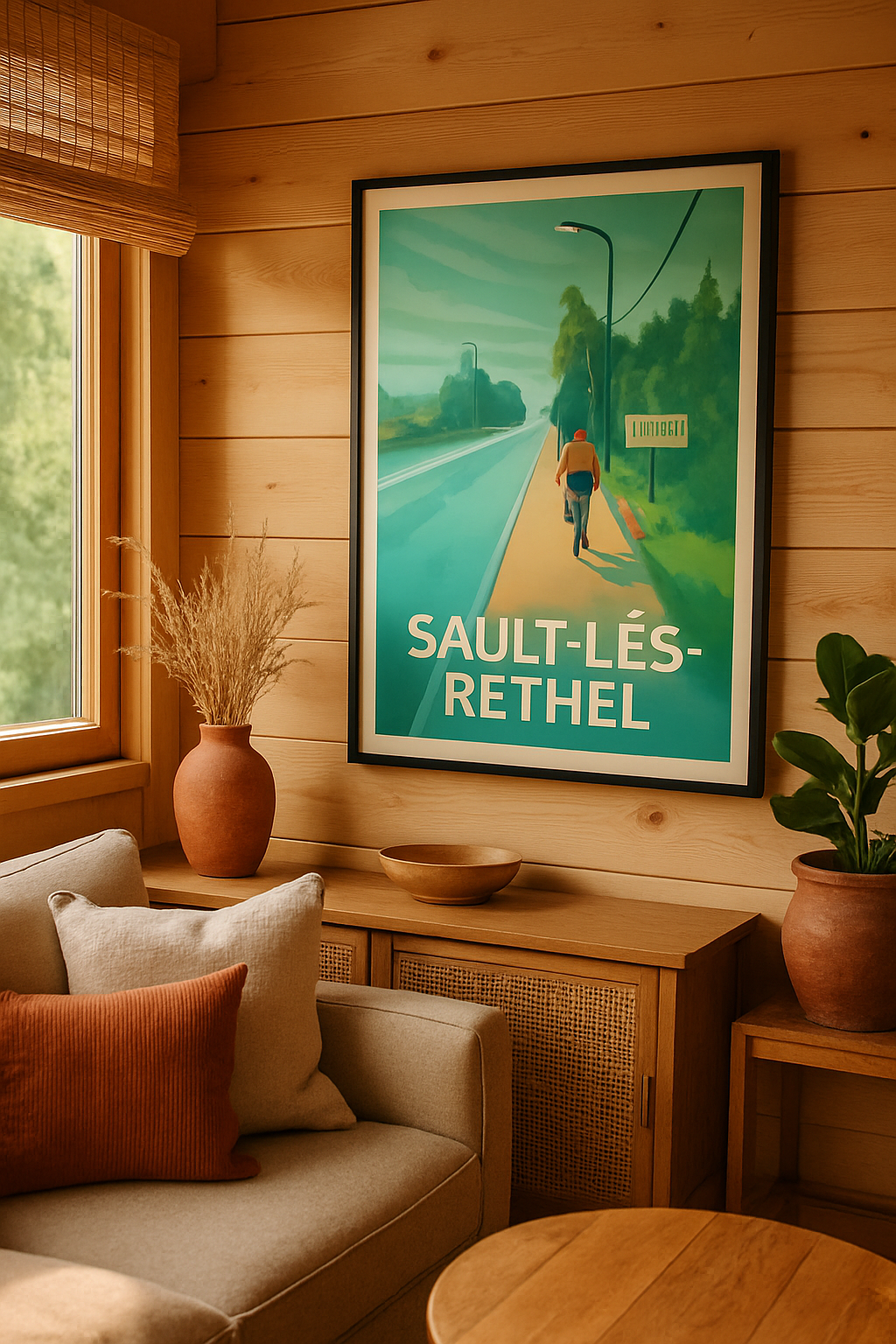 Ardennes France Affiche de Sault-lès-Rethel - Évasion à vélo au cœur de la nature
