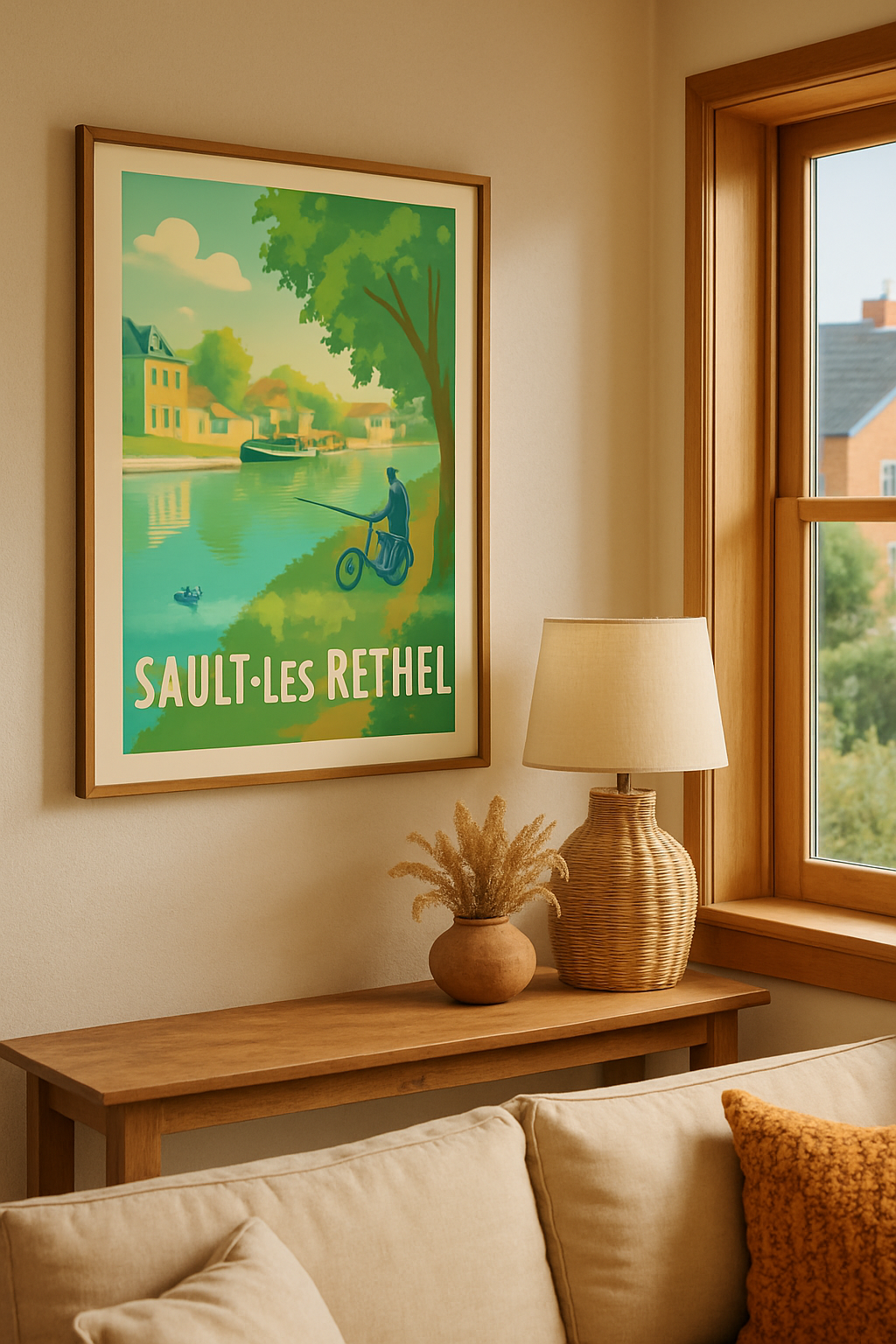 Affiche Sault-lès-Rethel — Tranquillité au fil de l'eau · poster d'art de Sault-lès-Rethel