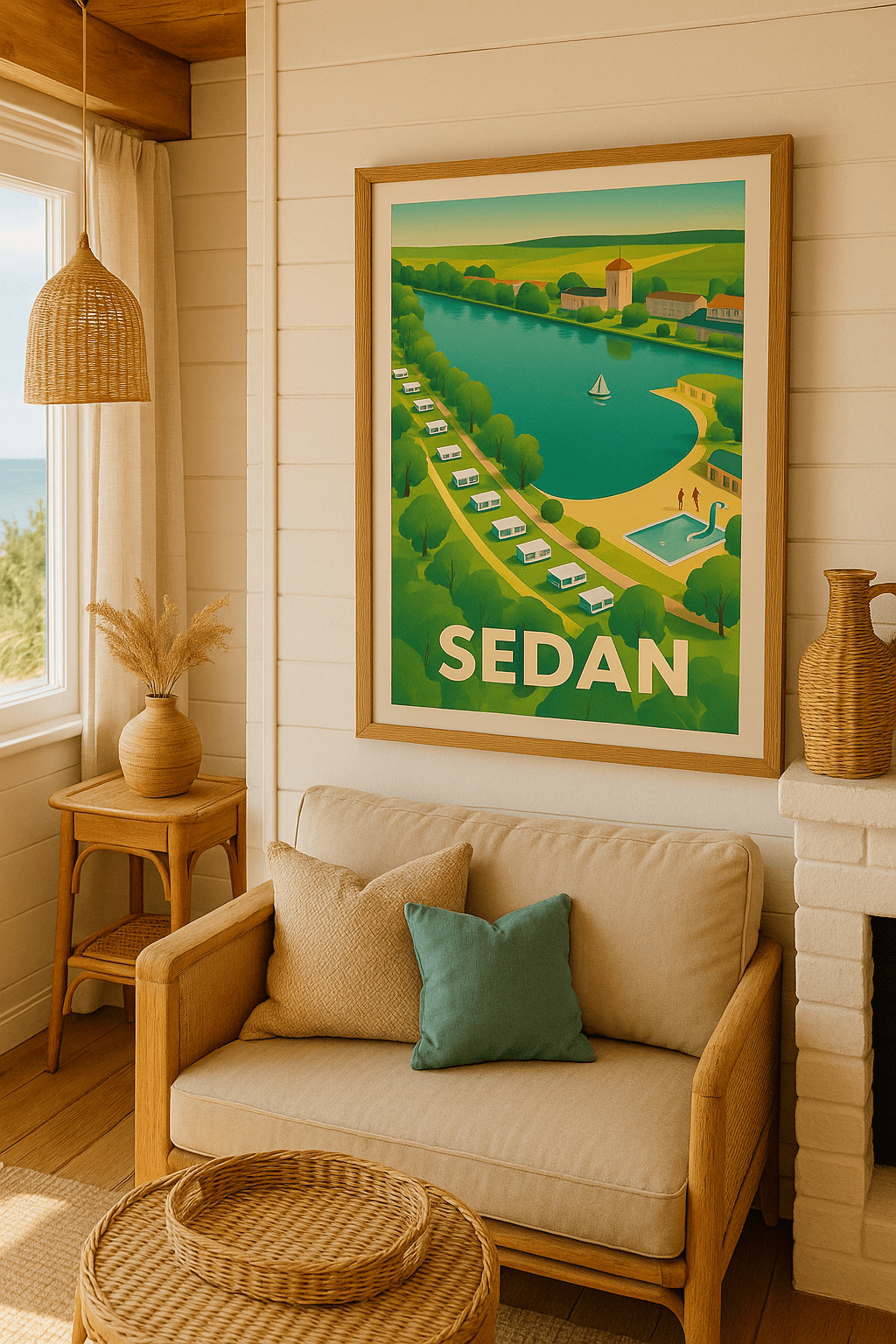 Ardennes France Affiche de Sedan - Évasion nature au bord de l'eau