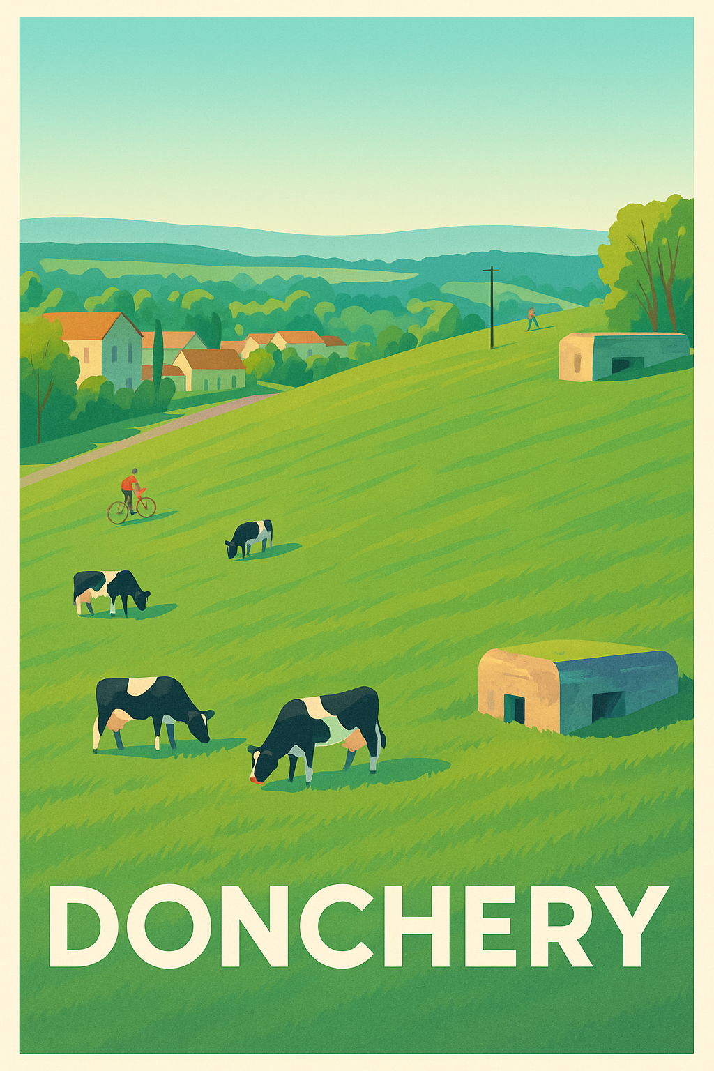 Ardennes France Pas de Cadre / 20 × 30cm Affiche de Donchery - Évasion champêtre au cœur de la nature