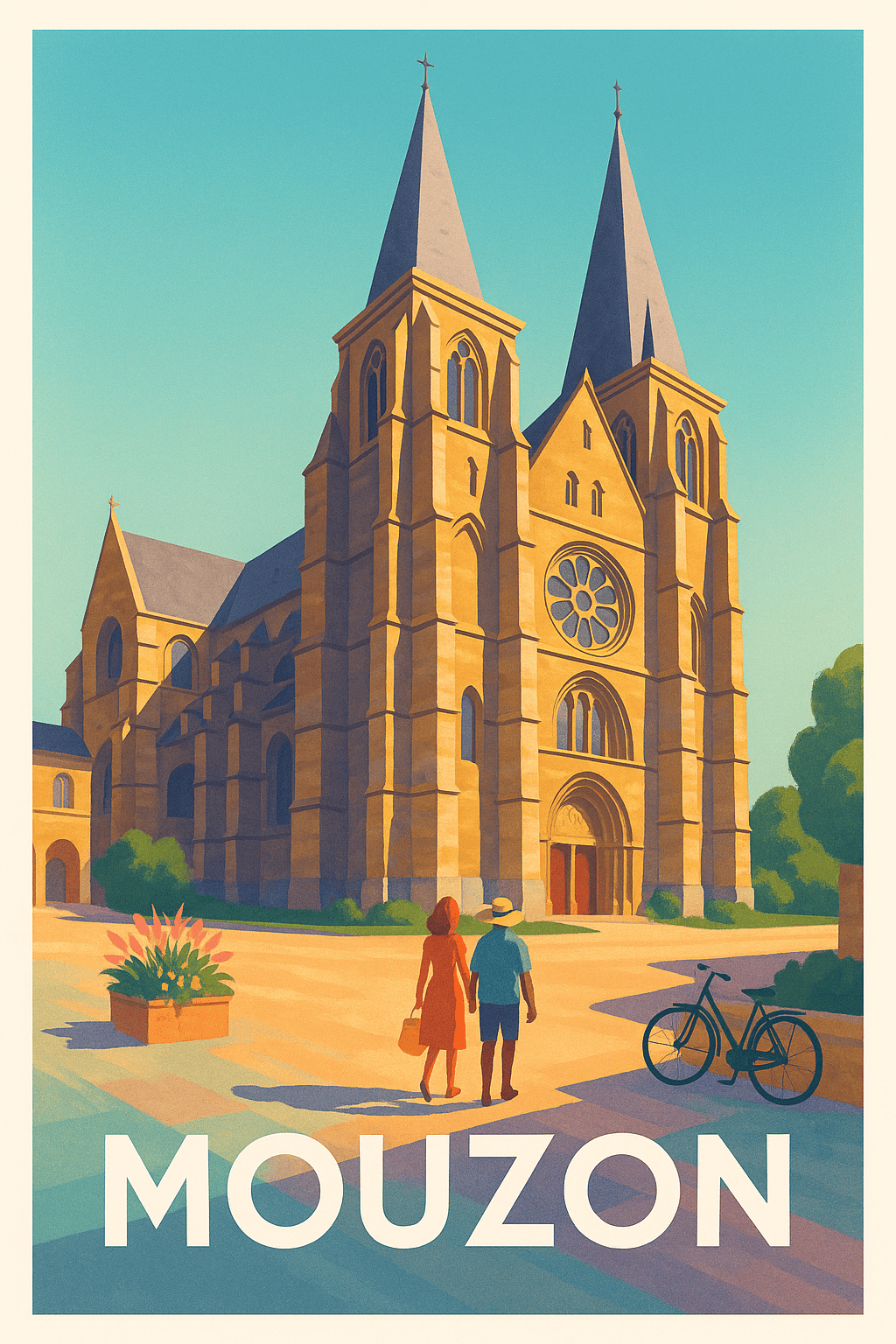 Ardennes France Pas de Cadre / 20 × 30cm Affiche de Mouzon - Charme et sérénité en Ardenne