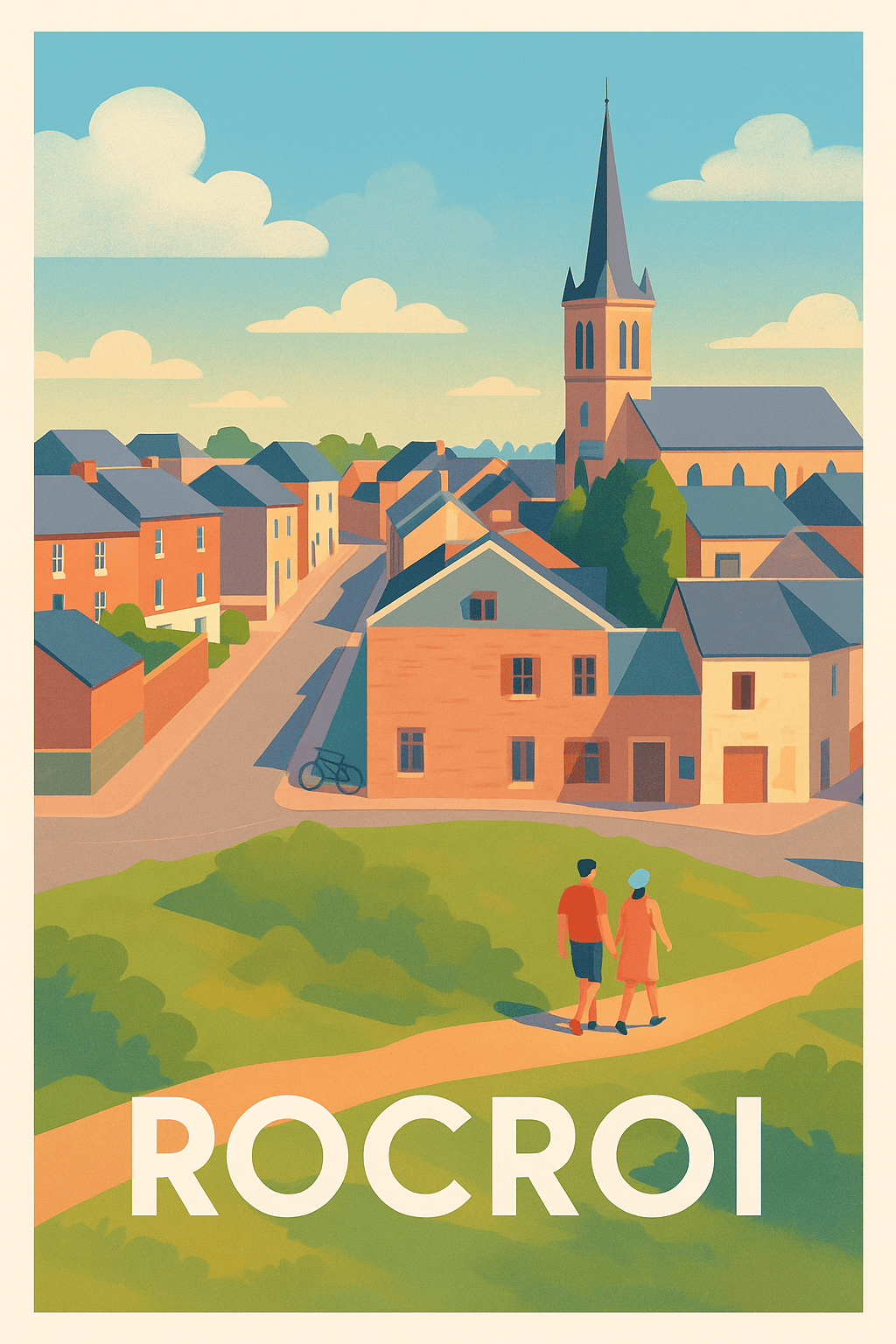 Ardennes France Pas de Cadre / 20 × 30cm Affiche de Rocroi - Charmante balade en village fortifié