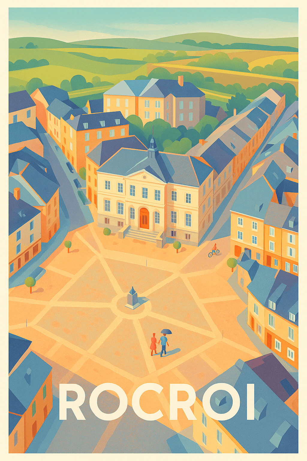 Ardennes France Pas de Cadre / 20 × 30cm Affiche de Rocroi - Charme et géométrie au cœur de la ville fortifiée