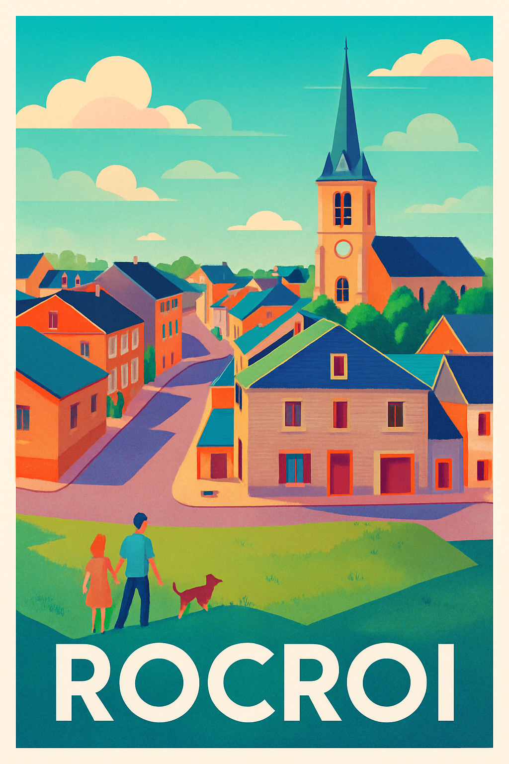 Ardennes France Pas de Cadre / 20 × 30cm Affiche de Rocroi - Charme et sérénité d’un village pittoresque