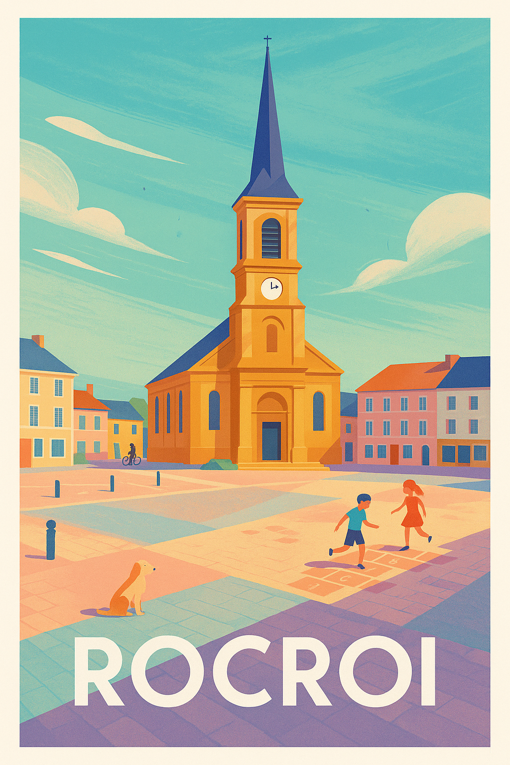 Ardennes France Pas de Cadre / 20 × 30cm Affiche de Rocroi - Charme et Tranquillité d'une Place Historique
