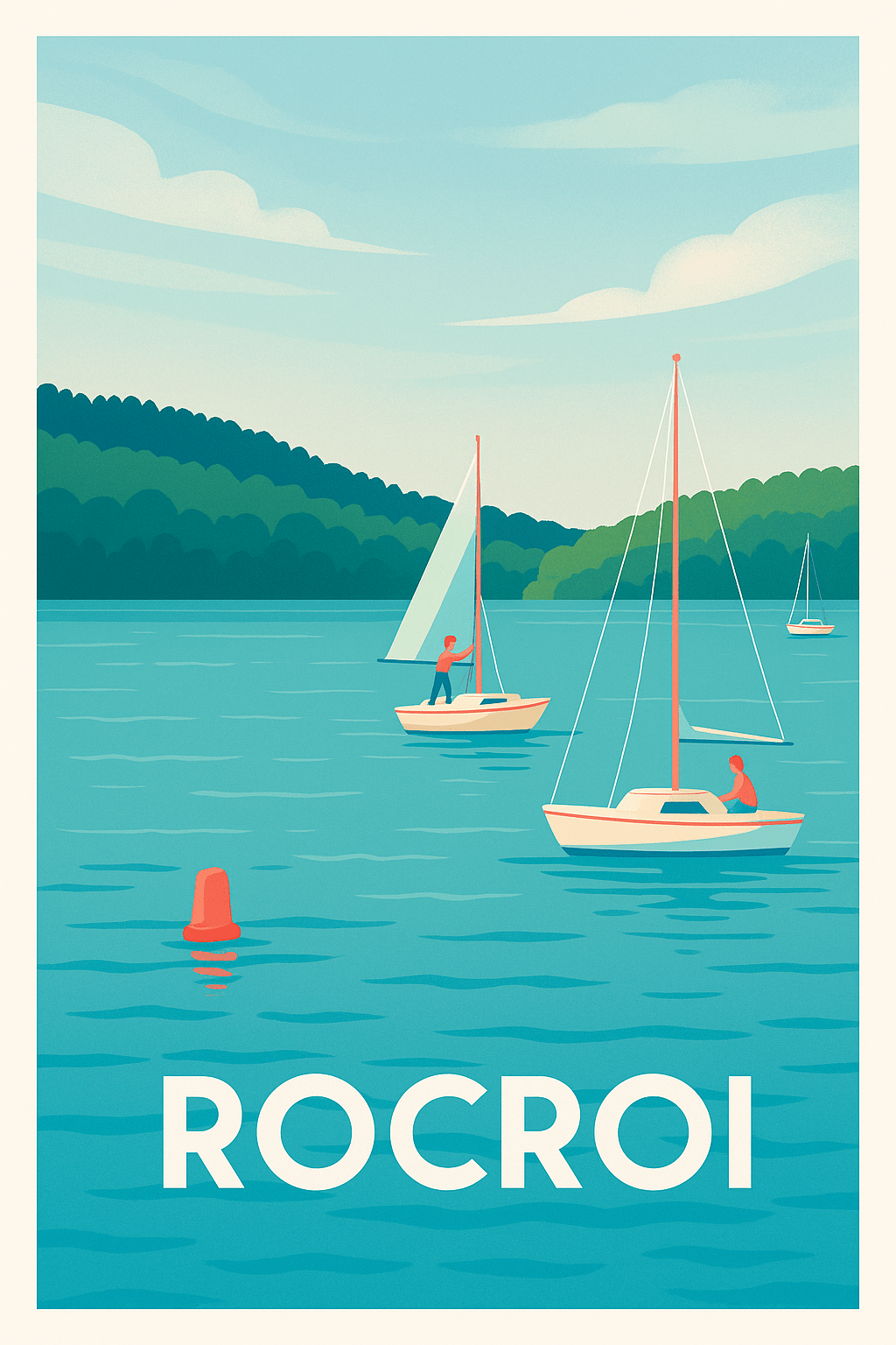 Ardennes France Pas de Cadre / 20 × 30cm Affiche de Rocroi - Évasion nautique et sérénité
